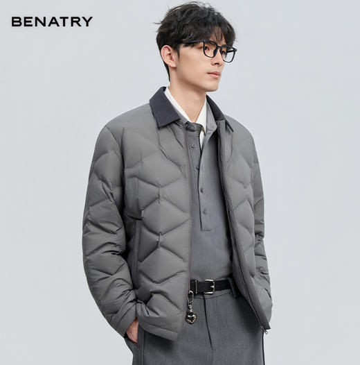 贝纳川冬季新品无胆防绒翻领轻薄羽绒ECF405233 商品图7