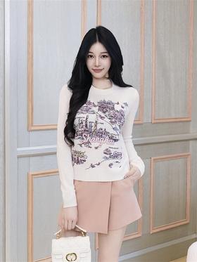 Di*or25年新款重工刺绣针织羊绒衫