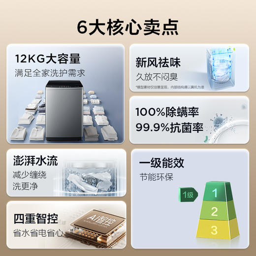 【TCL洗衣机】TCL 12公斤V2R Max大容量洗脱一体波轮洗衣机 B120V2R 商品图1