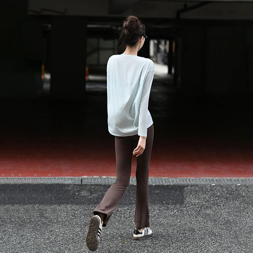 Beemen宽松长袖运动上衣女  轻薄透气不闷汗速干宽松遮肉 瑜伽跑步休闲罩衫 商品图2