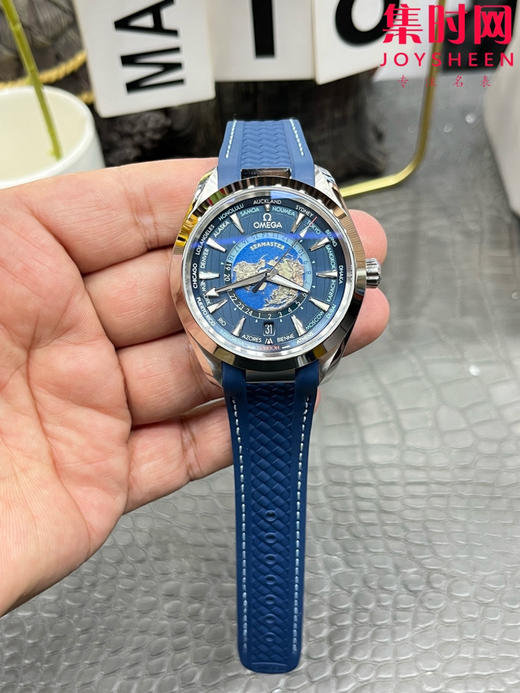 VS欧米茄海马世界时系列 VS海马世界时深海之蓝 蓝海马 海马世界时胶带款 男士腕表 表径43mm 商品图0