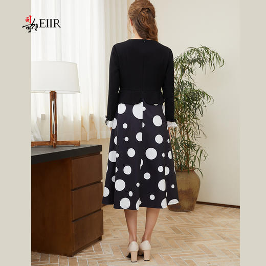 司歌长袖假两件波点长袖显瘦连衣裙A921205X 商品图3