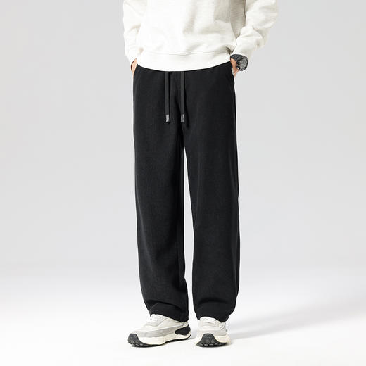 gxgjeans男装 【灯芯绒】25秋款针织直筒男士休闲长裤系带纯色百搭通勤裤男K&C 商品图2