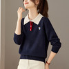 洋气减龄娃娃领打底衫，宽松短款内搭上衣轻奢毛衣CC-27-25163 商品缩略图1