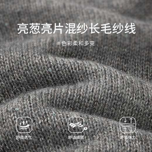 【商场同款】CNK5039 “ 银河毛衫 ”  顺色亮片在灯光下如银河般闪耀 静奢灰色毛衫 商品图2