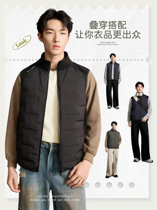 LS男士泡芙暖芯拼接马甲25362 商品图1