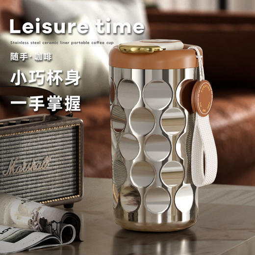 陶瓷咖啡杯高颜值智能保温杯不锈钢便携高档水杯 商品图0