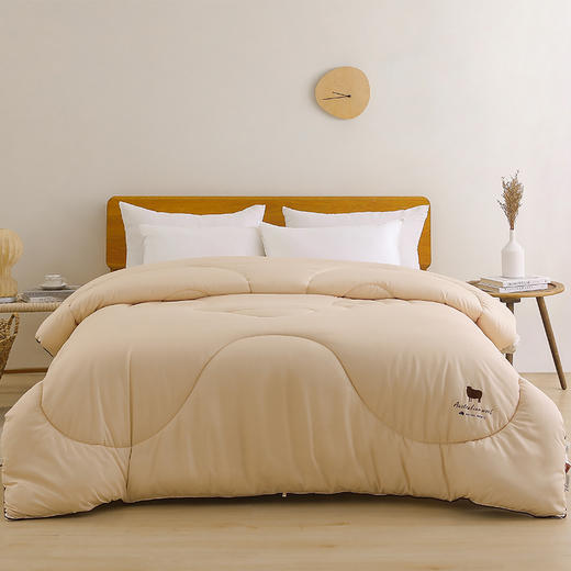 【商超爆款】丝享澳洲进口羊毛复合冬被小眠羊款 琥珀茶 商品图0