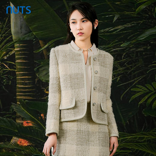 NUTS春秋季新款气质小香风法式优雅直筒短款外套女411041195 商品图0