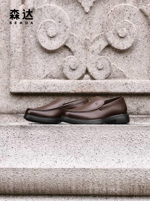 【云粉节】BF楼森达休闲皮鞋2025冬季新款一脚蹬厚底牛皮下午皮鞋K3M05吊牌价1159活动价599 商品图1
