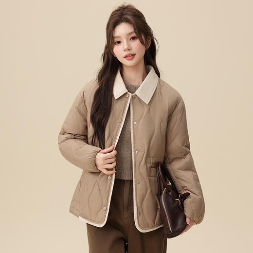 可拆翻领轻薄女士短款小个子气质羽绒服1006 商品图1
