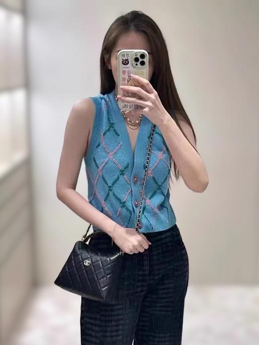 GY08-香奈儿 早秋新款 立体几何菱格嵌花针织马甲上衣（LS*MM）-10.14直播款 商品图3