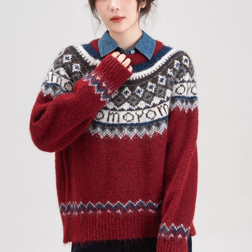 费尔岛复古花色毛衣开衫 | 百搭不挑，宽松版型，藏肉显瘦【爆仓！下单5天内发出】 商品图10