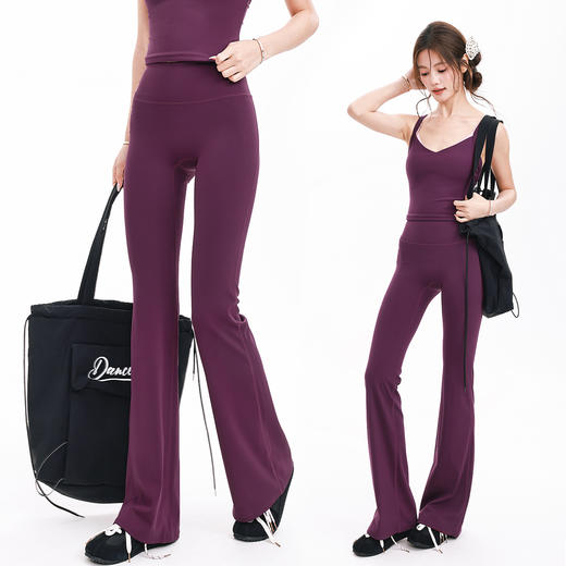 跃牌【禅语梵心】裸感深V臀高弹力运动裤提臀健身瑜伽喇叭裤显瘦高腰蜜桃紧身长裤CK3408 商品图2