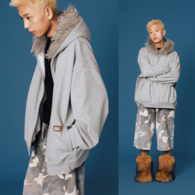 CryingCenter 毛毛领开衫卫衣 哭喊中心