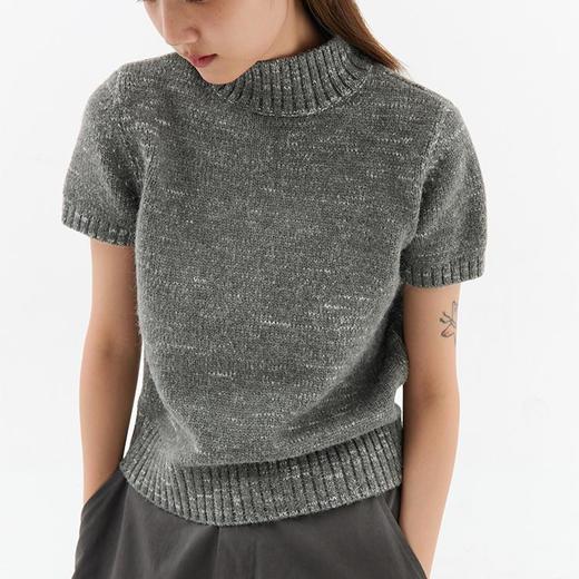 CryingCenter 混纱花灰小高领短袖毛衣 哭喊中心 商品图2