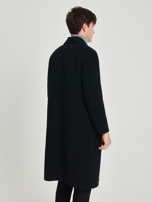 callisto黑色全羊毛青果领大衣 商品图4