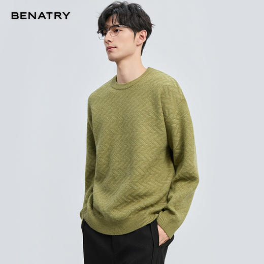 贝纳川冬季新品提花工艺多色套头毛衣ECT416006 商品图2