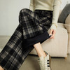 【10/15新品】熙世界加绒格子阔腿裤女秋冬季复古学院直筒休闲裤子宽松bf慵懒风 商品缩略图4