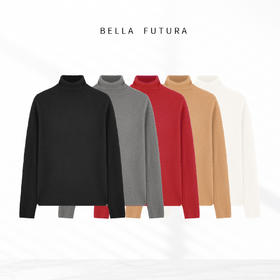 BellaFutura 云绒柔暮 高领鱼骨纹加厚无缝一体针织衫