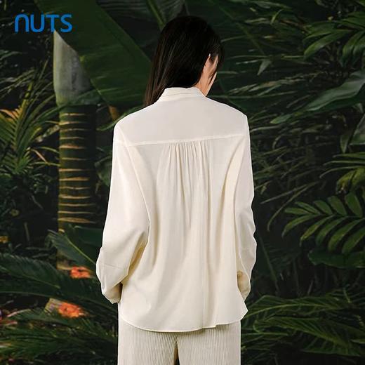 NUTS春秋季新款法式通勤气质飘带宽松显瘦长袖衬衫女413011398 商品图4