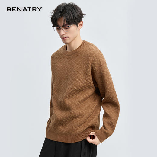 贝纳川冬季新品提花工艺多色套头毛衣ECT416006 商品图9