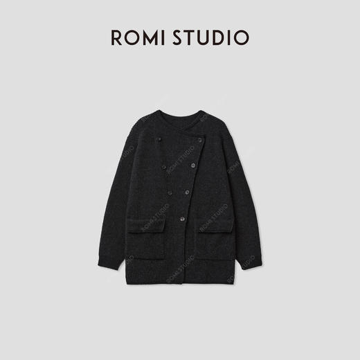 ROMI STUDIO"复古气质"100%羊毛细腻牛角扣毛织外套 RWCAW65759 商品图0