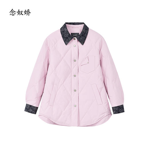 【商场同款】CNO5042 “ 巴恩风羽绒服 ” 菱形格结合珊云粉 甜酷范儿十足 包容显瘦鹅绒服 商品图9