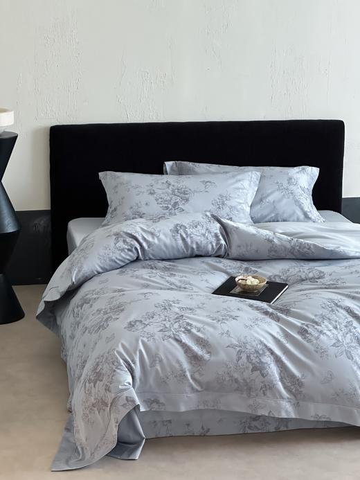 【天丝棉面料】去感受 超细旦色织提花 标准（2米*2.3米） 薄雾玫瑰（灰色）/翩翩菲蝶（兰色）丝滑裸感 商品图2