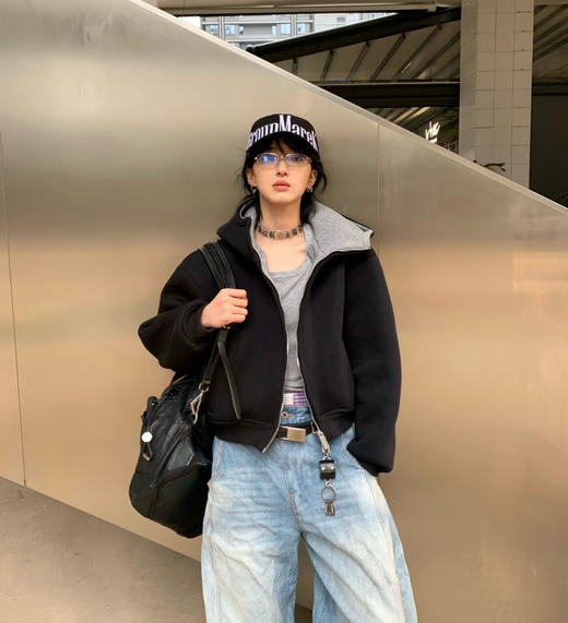 纯原Moco轻暖空气棉连帽夹克外套101406 商品图4