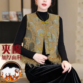 KQL 422H2892复古背心显瘦气质马夹新中式国风马甲