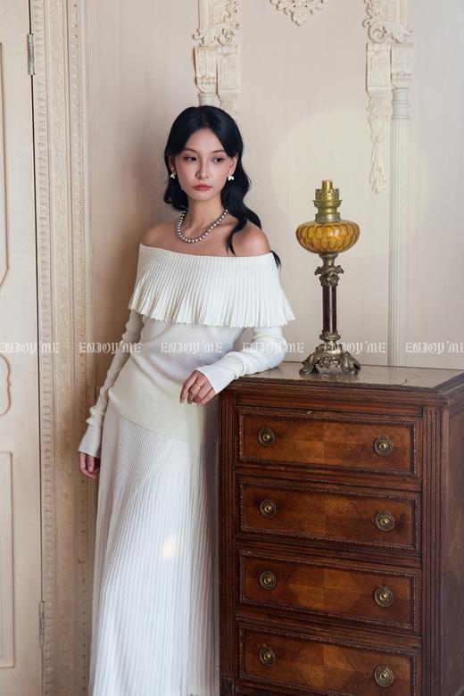 【门店同款】ENJOY冬季“暖冬软糖”压褶一字领针织 166593889 商品图1