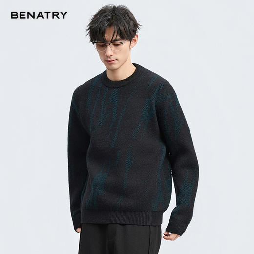 贝纳川冬季新品圆领提花套头毛衣ECT416007402 商品图4