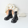 经典鲨2025冬季专柜新款百搭圆头中粗跟后拉链通勤短筒靴女KW65-558221 商品缩略图1