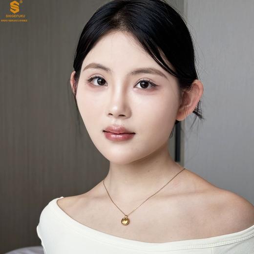 【品牌授权】【香港周六福】黄金钻石首饰 享福小胖福足金内嵌足银吊坠（附赠K金项链） 商品图4