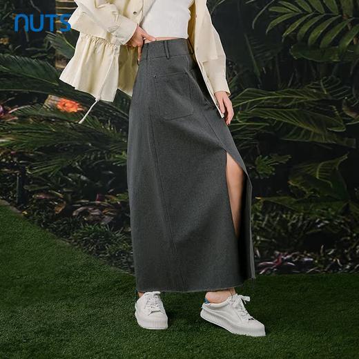 NUTS春秋季新款复古气质高腰显瘦直筒宽松长款半身裙413062338 商品图1