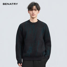 贝纳川冬季新品圆领提花套头毛衣ECT416007402