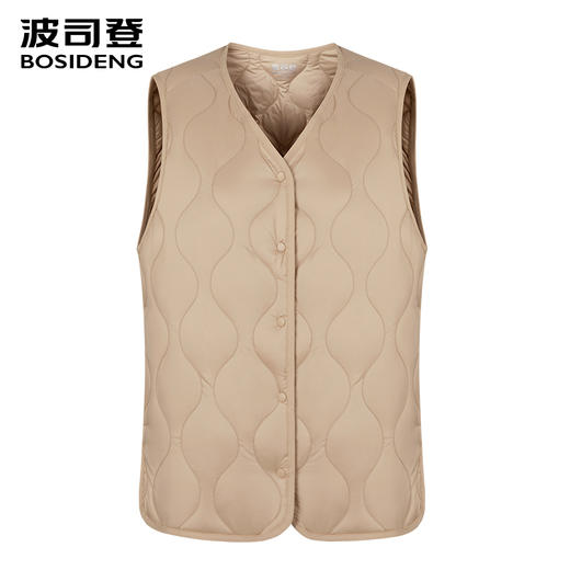 波司登轻薄款羽绒马甲女2025新款短款V领保暖羽绒背心B250130006 商品图2