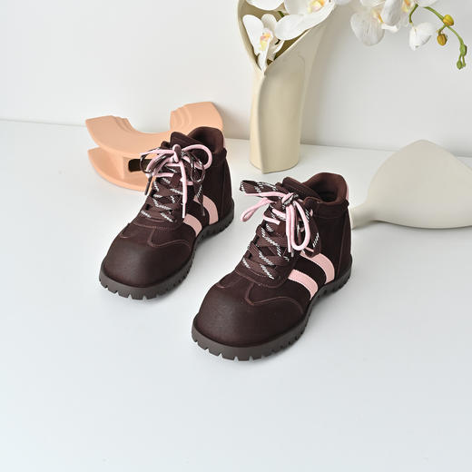 经典鲨2025冬专柜新款百搭圆头时尚拼色内增高潮酷马丁靴女KW132-558021 商品图8