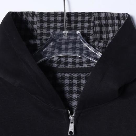 25043SDSA男士秋冬新款痞帅男装潮牌纯色拉链连帽卫衣百搭休闲格子外套 商品图2