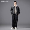 PINLI品立2025秋季新款男宽松落肩高街复古机车风PU皮衣茄克外套GD253104095 商品缩略图1