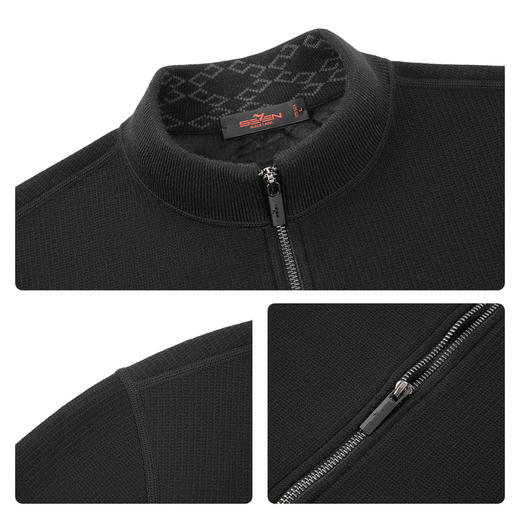 【含羊毛/可机洗/抗静电】柒牌2025秋季加绒商务休闲开襟针织衫129Y70120 商品图3