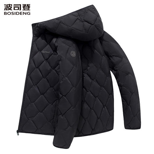 波司登2025秋冬新款轻薄短款连帽鹅绒羽绒服男时尚外套B250131023 商品图0