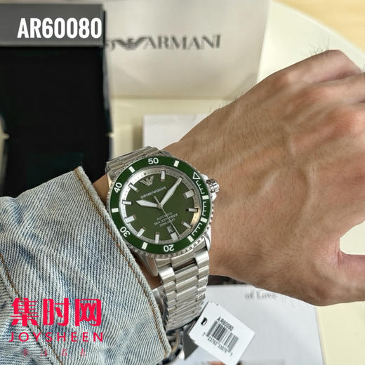 原单阿玛尼AR60080绿水鬼 钢带男士机械腕表 商品图6