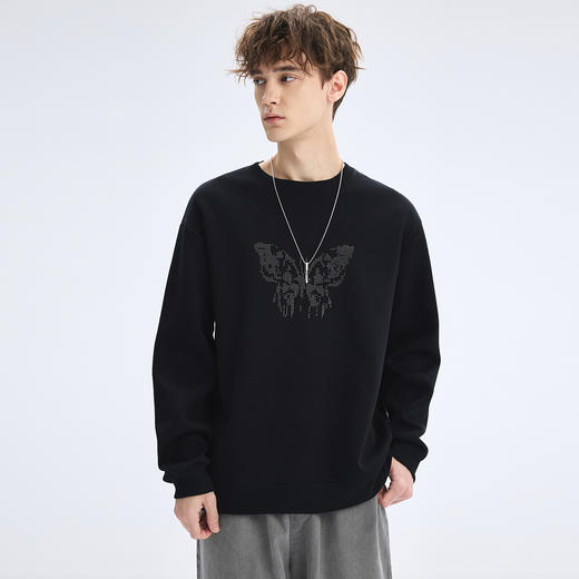 gxg.jeans男装2025秋款亲肤透气圆领卫衣经典百搭叠穿青少年男士套头卫衣K&C 商品图2