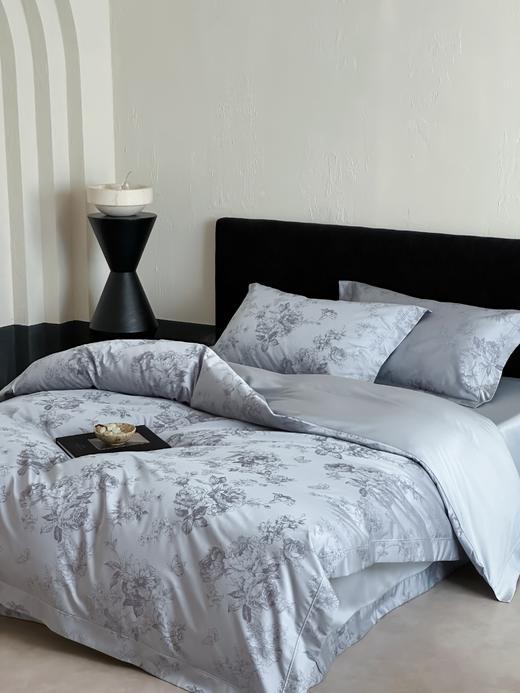 【天丝棉面料】去感受 超细旦色织提花 标准（2米*2.3米） 薄雾玫瑰（灰色）/翩翩菲蝶（兰色）丝滑裸感 商品图4