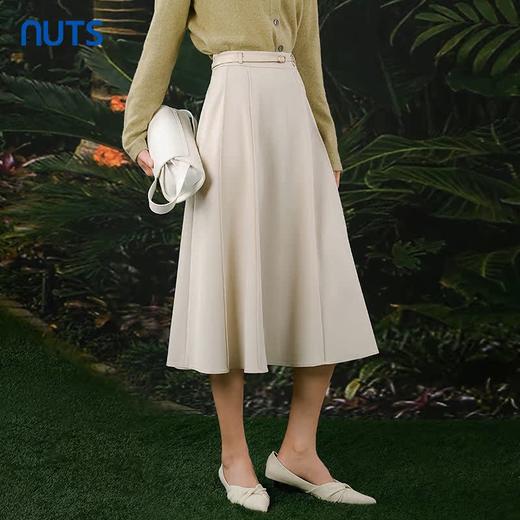 NUTS春秋季新款复古休闲简约气质高腰宽松A字半身裙女412061236 商品图2