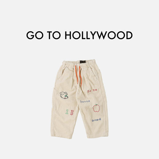 日本G2H童装 GO TO HOLLYWOOD 灯芯绒刺绣休闲工装裤 商品图0
