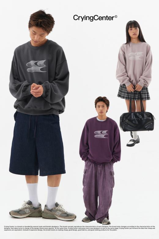 CryingCenter 三色圆领加绒渐变喷绘logo卫衣  哭喊中心 商品图4