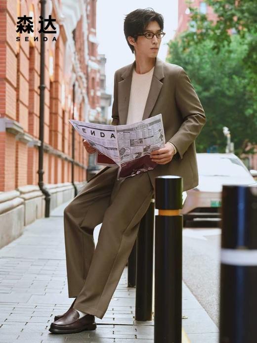 【云粉节】BF楼森达休闲皮鞋2025冬季新款一脚蹬厚底牛皮下午皮鞋K3M05吊牌价1159活动价599 商品图4